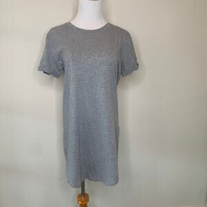 Gray T Shirt Dress Rolled Short Sleeve Sz Small